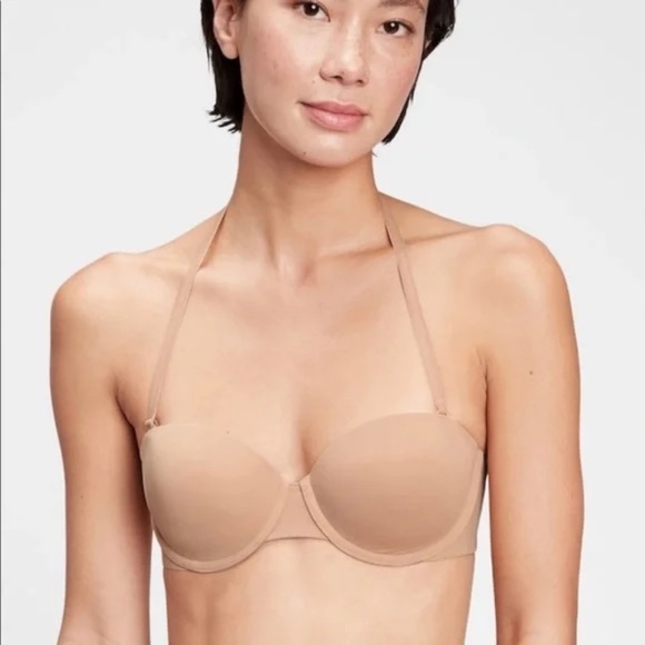GapBody T-Shirt Multi-Way Strapless Underwire Bra - 36C - Beige Nude - Spotless - Picture 7 of 9